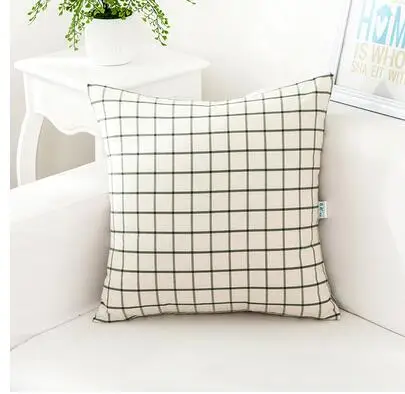 Черно-белый чехол для подушки, наволочка для дивана, прямоугольный чехол для гостиной, большая наволочка из хлопка и льна, чехол для подушки для дома sq