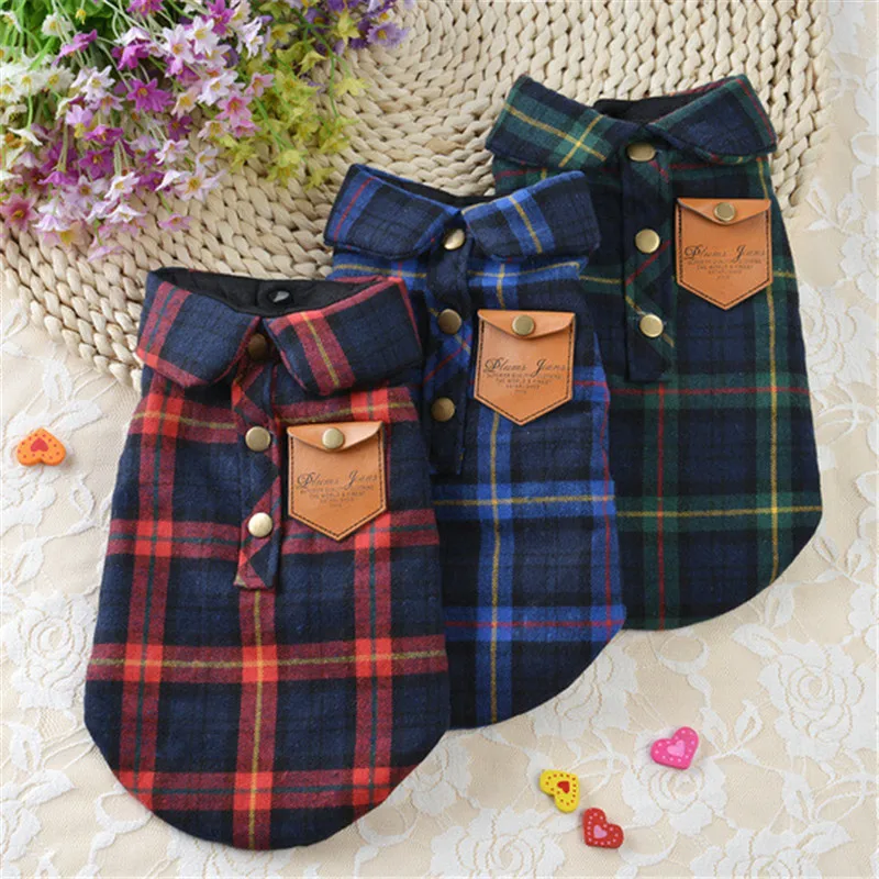 Lattice Pet Dog Shirts Coats Jackets Puppy Vest For Small Dogs Clothes
