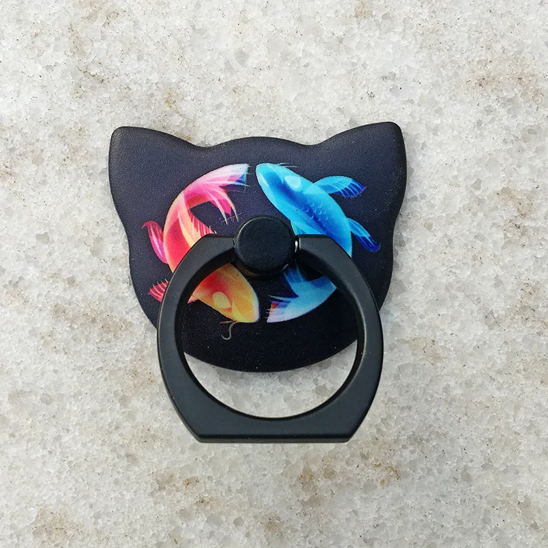 Мультяшное кольцо на палец, подставка для телефона, светящийся эффект, интересный ночник, светящееся кольцо, держатель для автомобиля, подставка для samsung - Цвет: yeguang shuangyu
