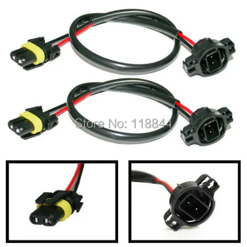 

2Pcs 5202 H16 2504 PSX24W power cord Wire Harness for HID Ballast to Stock Socket for HID Conversion Kit For VW Toyota Hyundai