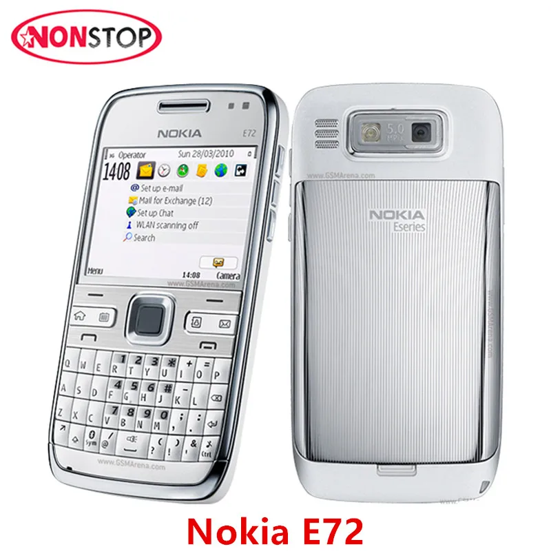 

Nokia E72 Original Mobile Phone 3G Wifi 5MP Unlocked Refurbished hot sale Cellphone English Russian Arabic keyboard