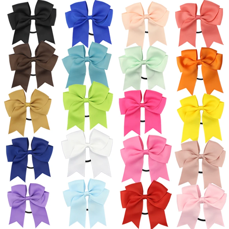 20 pcs Baby Elastic Hair Bands For Girls Handmade Ribbon grosgrain Bows Headwear For Children Hair Holder Hair Accessories (1)