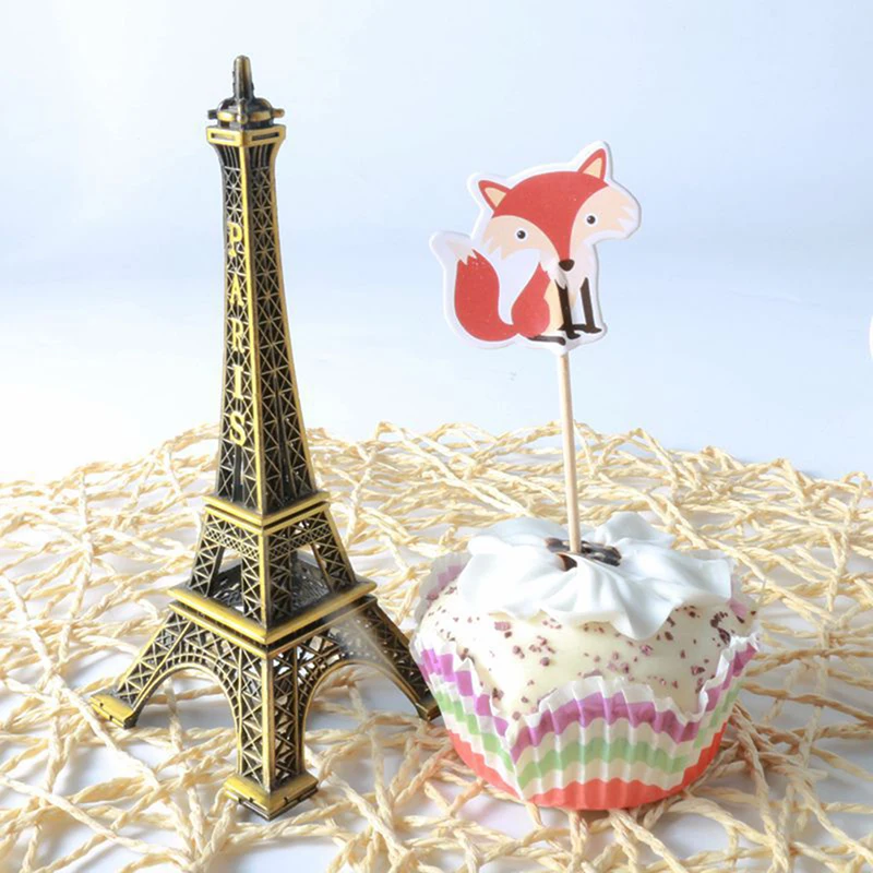 24 pcs С Днем Рождения вечерние Baby Shower "Кролик", "Медвежонок" Совы лисы вечерние украшения для кексов для Детская Вечеринка материалы для украшения тортов