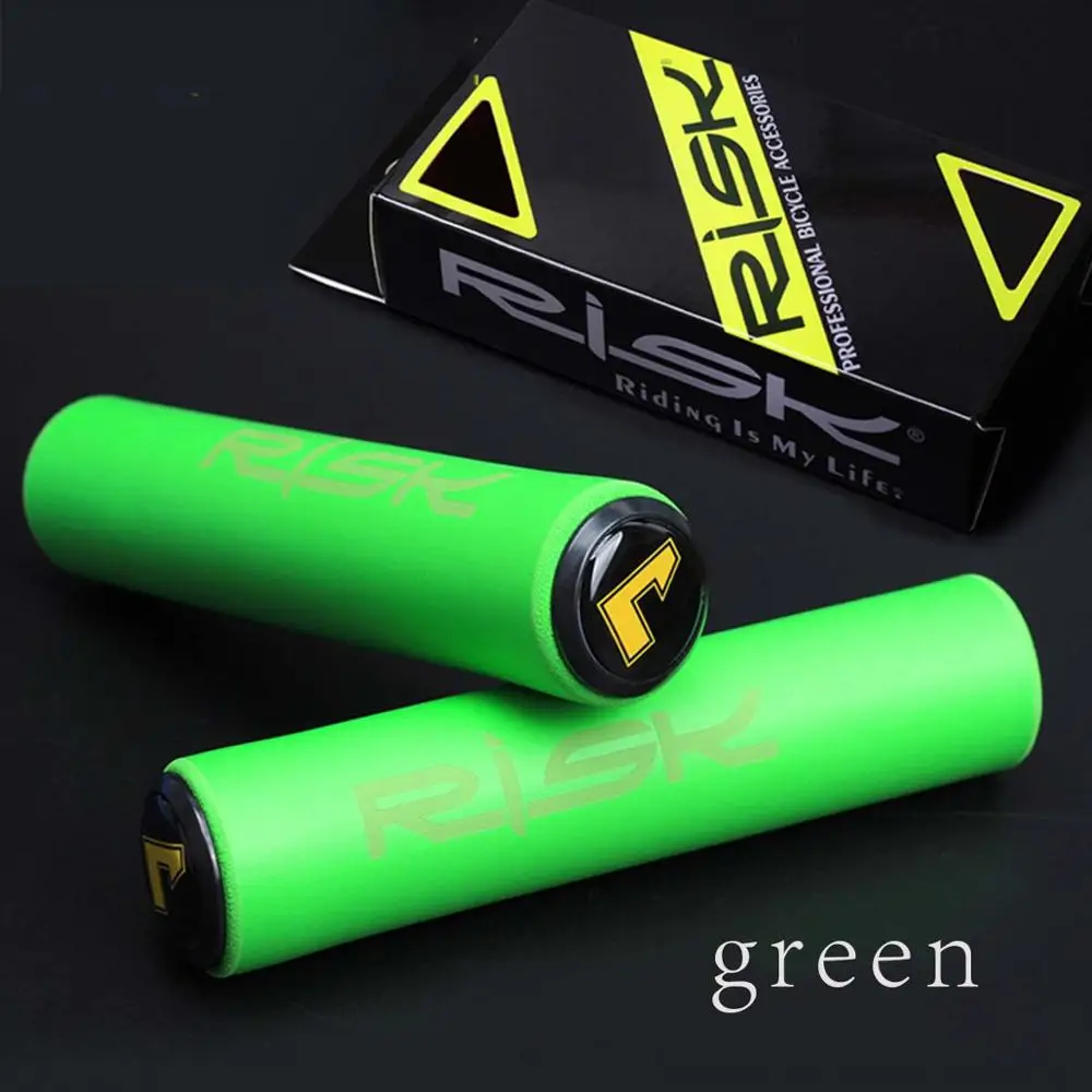 1 пара, рукоятка для горного велосипеда MTB, велосипедный ультра-светильник, силиконовые ручки на руль, удобные нескользящие ручки - Цвет: green