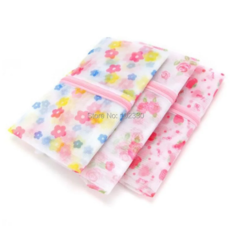 

50 Sets S/M/L Flower Printed Bra Clothes Laundry Bag Washing Machine Nylon Net Mesh Hosiery Clothing Lingerie Zipper