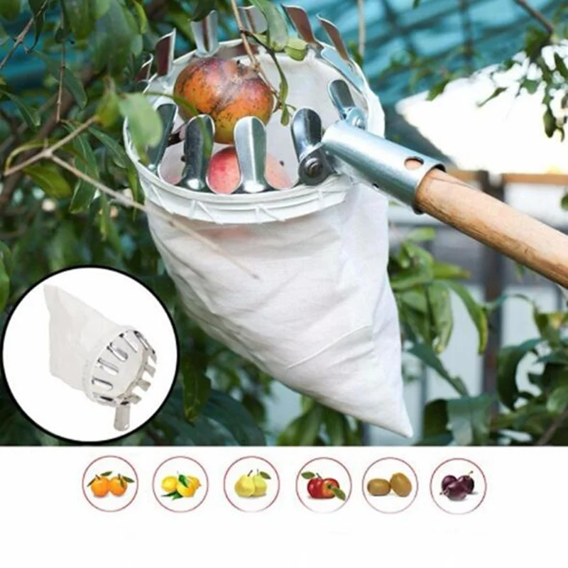 

Portable Fruit Picker Head Plastic/Metal Fruits Catcher for Harvest Picking Apple Citrus Pear Peach Garden Fruit Picking Tools