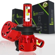 EURS (TM) 2 pcs conduziu a lâmpada H4 H7 Levou Farol Do Carro Automóvel XHP50 80 W 9600LM H1 H11 9005 9006 9007 9004 Estilo Do Carro 6000 k DC9-36V