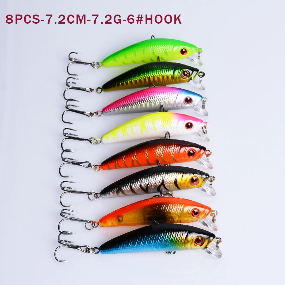 Iscas de Pesca Isca de Pesca Atacar o Transporte da Gota Muito Mistos Minnow Crankbaits Bass Iscas Wobblers Definir Falso Realista 56 Pcs 7 High Quality Esporte e Lazer