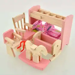 Деревянная детская комната Кукольный дом миниатюрная мебель для детская игрушка подарок Горячая