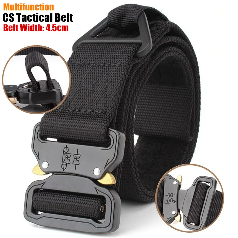 

6p Quick Release 45mm CS Tactical Belt Military Nylon Belt Outdoor Multifunction Training Belt Top-end Strap ceintures Waistband
