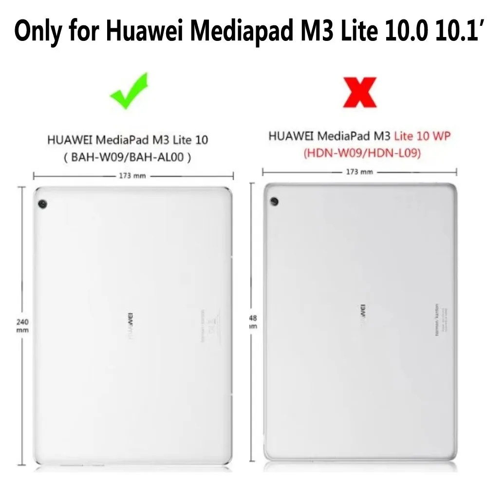 Отсоедините беспроводную Bluetooth клавиатуру чехол для Huawei Mediapad M3 Lite 10 1 BAH W09 AL00 с