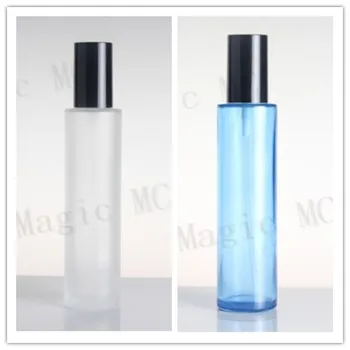 

100/120ML Blue/Frosted Glass Bottle with Black Sprayer,Skin Care Container,Water/Perfume/Essence/Hair spray/Moisturizing Bottle