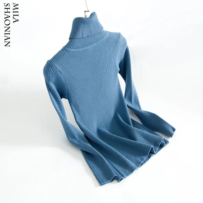 Causal Warm Turtleneck Sweater Women Slim Solid 5 Colors Long Sleeves Elasticity High Quality Sweaters Tops women Winter 2018 | Женская