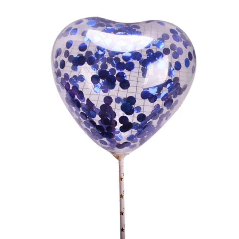 

HOT-5 Sets/Lot Transparent Love Balloons 5 Inch Bobo Ball For Birthday Party Cake Decorated With Sequins Supplies