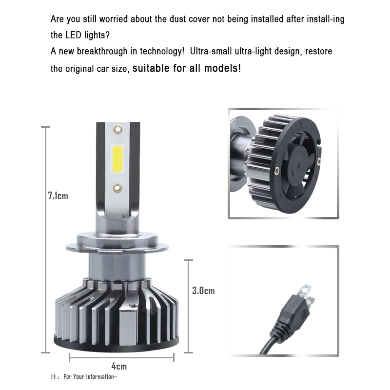 По DHL F2 H7 светодиодный H1 24V H4 H11 H8 6500K для автомобильных фар 8000LM Авто 9005 HB3 9006 HB4 светодиодный автомобилей 8000K светодиодный