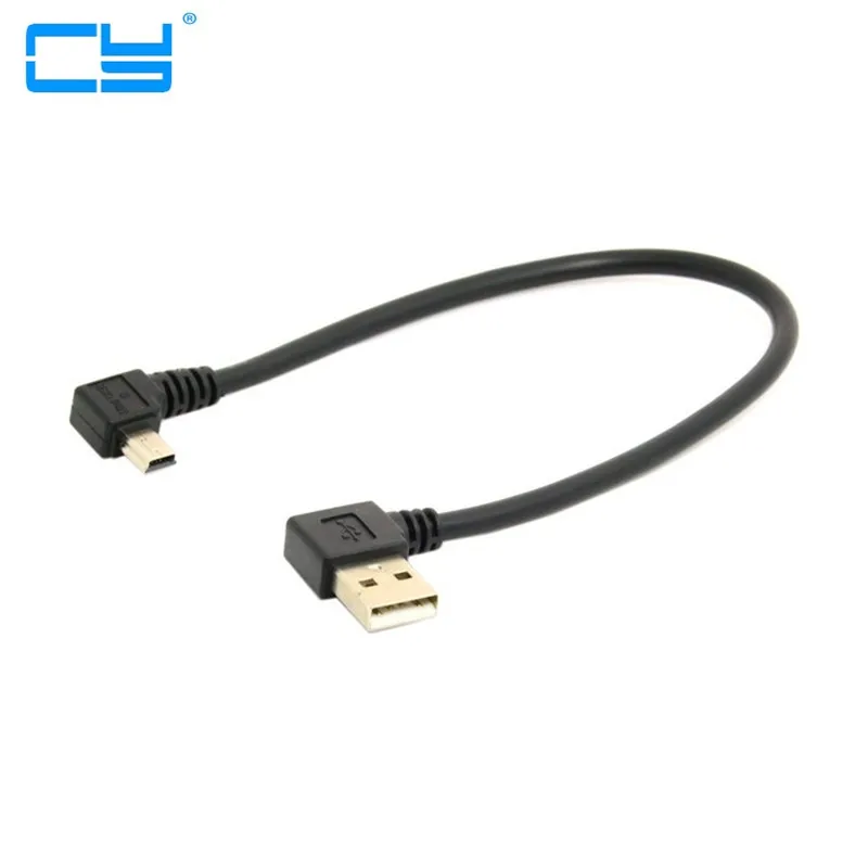 Mini USB 5Pin 90 Degree Left Angled Male to Left USB 2.0 Male Data