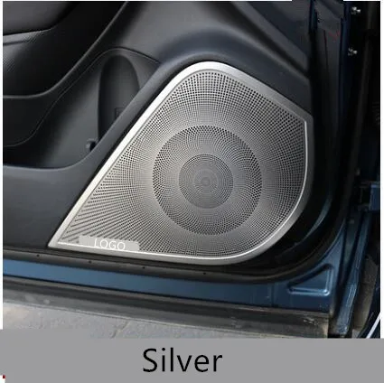 4 шт./компл. двери из нержавеющей стали интерьер громкоговоритель крышка отделка рамки для Subaru Forester AA499 - Название цвета: Matte Silver