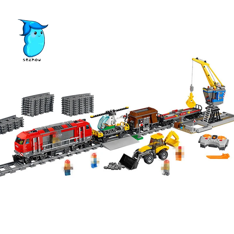 

StZhou 1033pcs City Engineering Remote Control RC Train Lepin Building Block Compatible Brick Toy