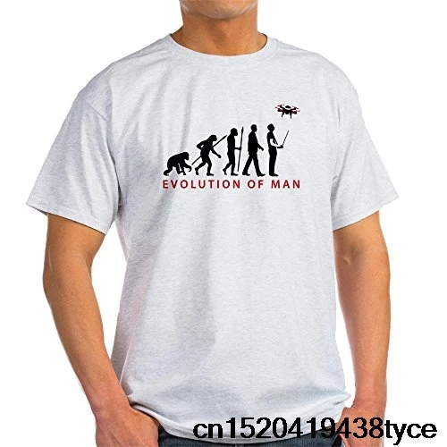 Gildan CafePress - evolution of man controlling drone model 100% Cotton T-Shirt Comfortable and Soft Classic Tee | Мужская одежда