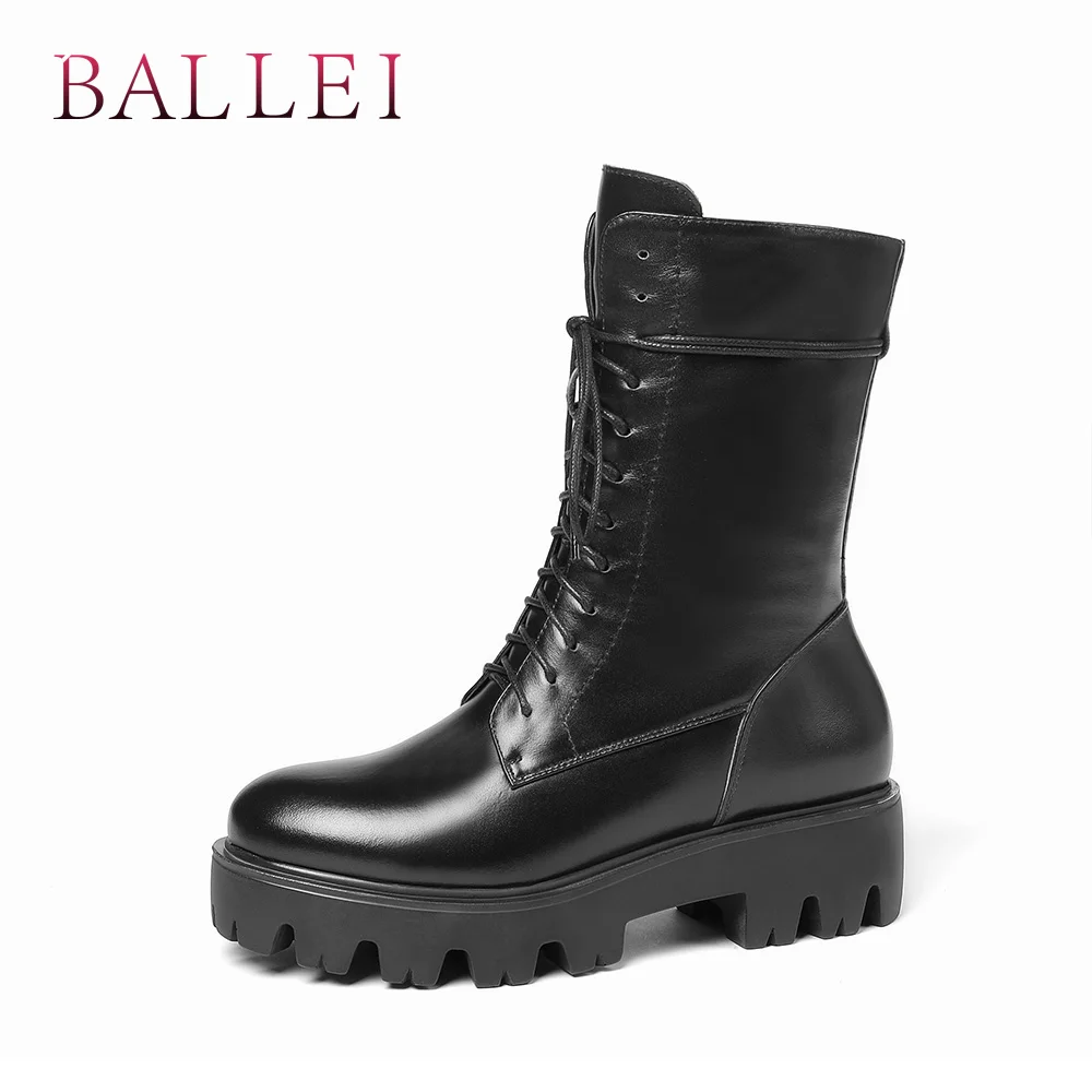 Véritable Leather black Rétro Cuir Bout Bottes Standard Black Rond brown B118 Ballei Bottines Solide Lacets Suede Femme Main À Qualité En Talon Cow Chaussures Doux Suede Haute gnnBAX0aq