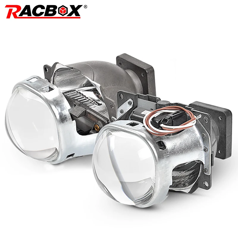 

RACBOX 2Pcs 3 inch Square Style Q5 Koito Projectore Len HID Bi-xenon LHD RHD for D1S D2S D3S D4S Xenon Bulb Retrofit Headlight