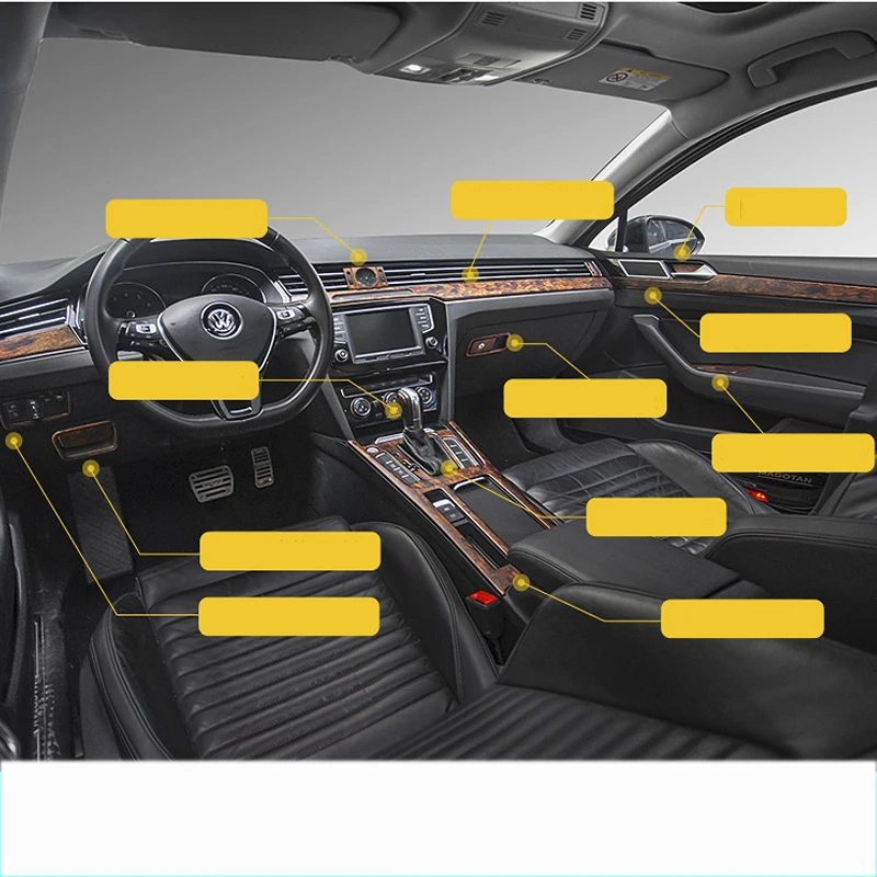 

Lsrtw2017 Abs Wood Grain Car Headlight Seat Adjuster Storage Trims for Volkswagen Passat B8 Variant 2016 2017 2018 2019 2020