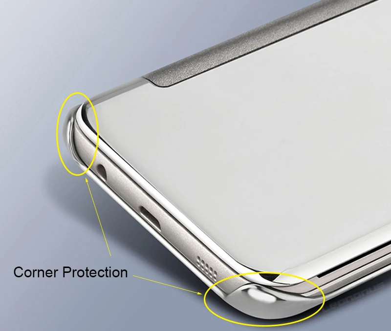 Винтаж флип-чехол для телефона для Samsung Galaxy A3 A5 A7 A810 S8 S9 плюс A8 J3 J7Pro Coque iphone кожа Clear View чехол с зеркальной поверхностью