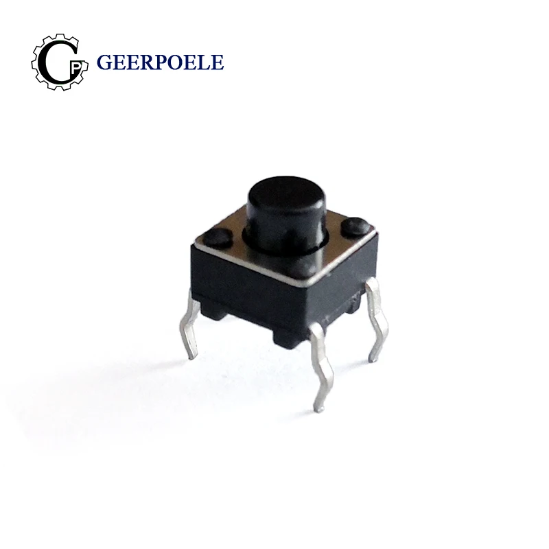 

50 pcs/lot 6*6*5.5mm DIP 12V 0.5A Push Button Micro Switch 4 PIN Tactile Tact Direct Plug-in Self-Reset Interruptor
