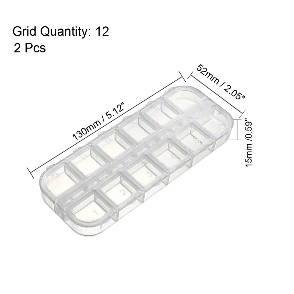 Uxcell 2 предмета Пластик фиксированной 12/15/24/10 сетки электронный компонент контейнеры инструмент Коробки чистый белый коробка для хранения
