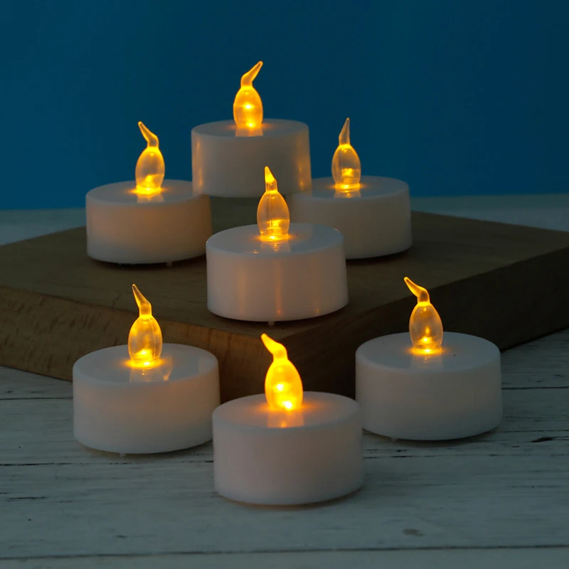 10pcs Battery Operated Flickering Light Flameless LED Tealight Tea