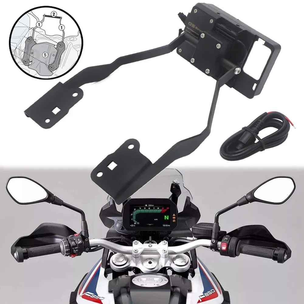 

BLACK mobile GPS navigation station frame plate bracket for BMW F750GS F850GS 2018-
