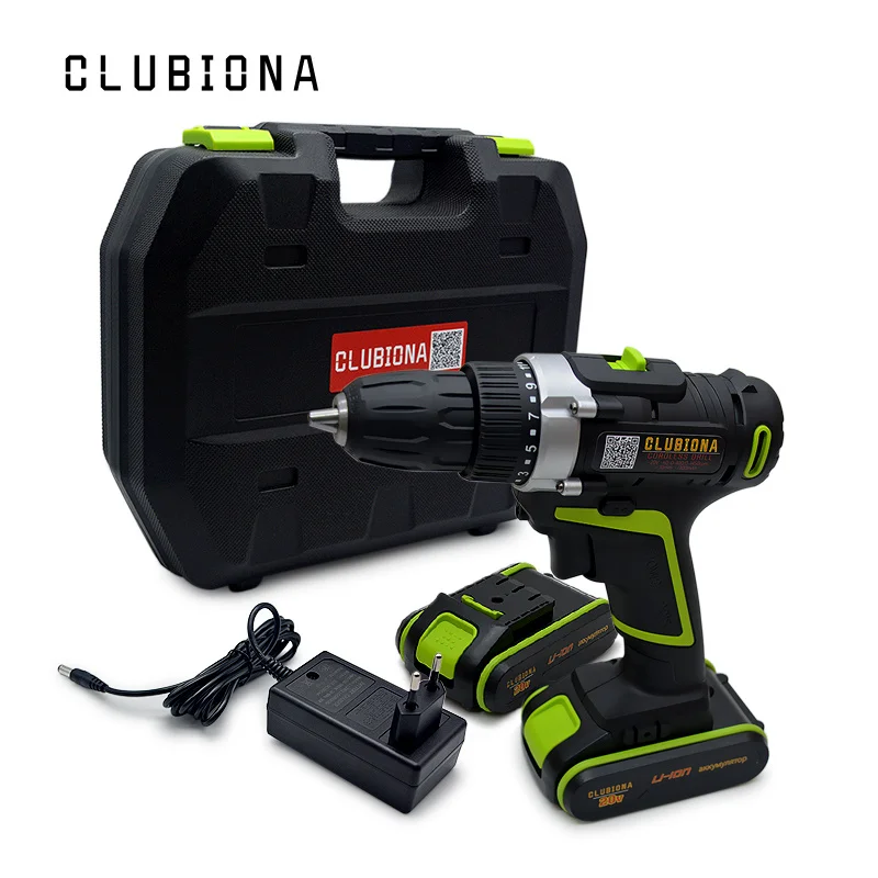 

CLUBIONA high performance Powerful and Certificated Rated voltage 20V lithium-ion battery cordless electric drill Screwdriver