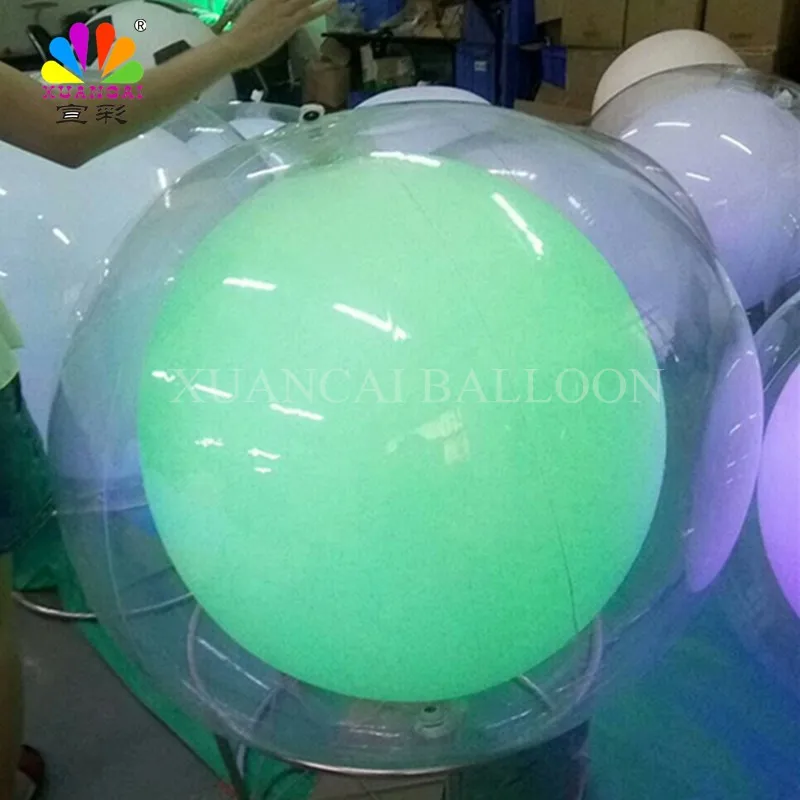 

Double Layers Balloon Light LED Remote Control/Touch Color Changing Beach Ball Glow Throwing Balloon Light Wedding Party Decor