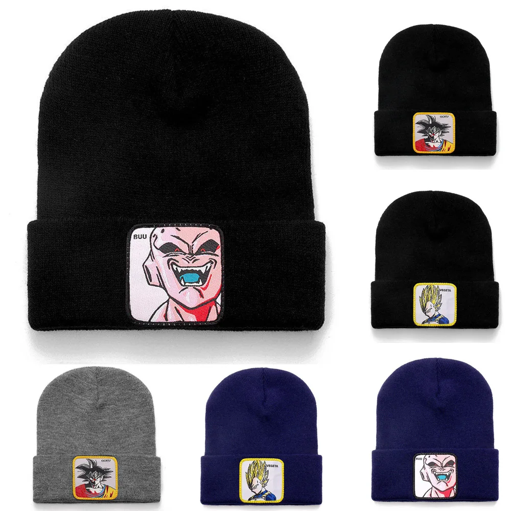 

High Quality Dragon Ball Z Beanie Hat 3 Models Casual Beanies For Men Women Warm Knitted Winter Hat Streetwear Solid Unisex Cap