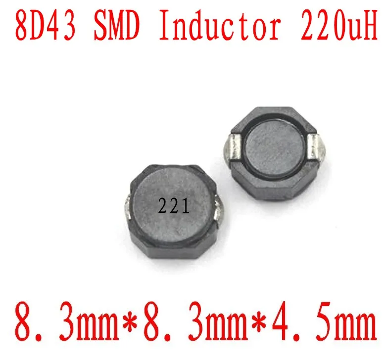 NEW SMD Inductors 8D43 220UH Chip inductor 8*8*4.5mm CDRH 8D43 221 uh