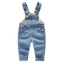 Рост 80-100 см, новинка года, весенний джинсовый комбинезон для мальчиков и девочек, джинсовые штаны для маленьких мальчиков, детские джинсовые комбинезоны джинсы для маленьких девочек