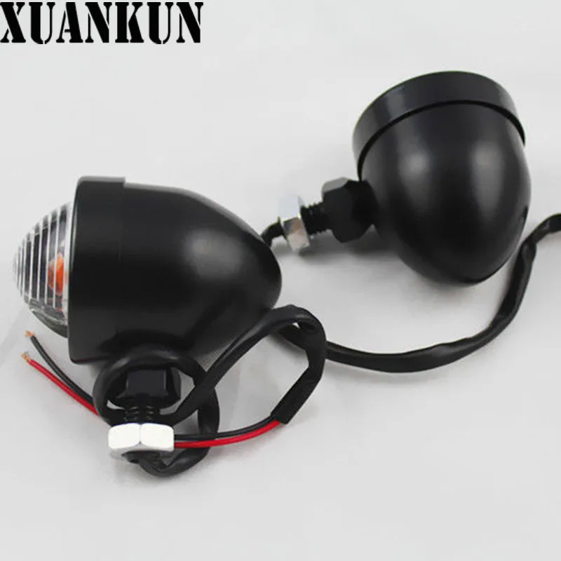 

XUANKUN Motorcycle Parts Modified Retro Metal Transparent Shade Turn Lights