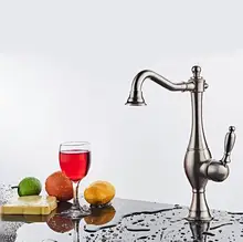 Латунь кухня блюдо basin смеситель вытащить, медь смеситель для умывальника Hot and холодной, поворачивается кухонная раковина вентиль бассейна Chrome