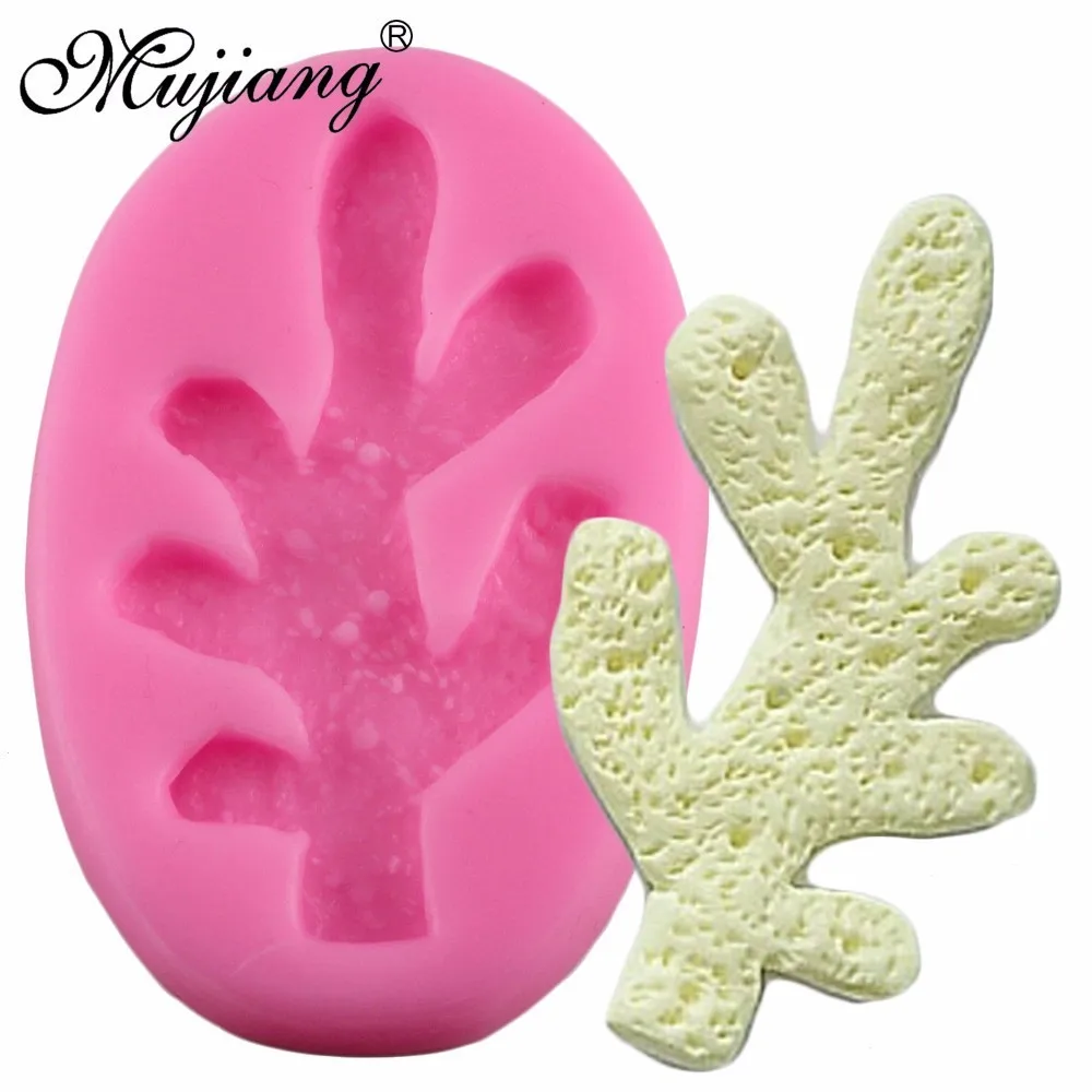 Mujiang Deniz Tasar m 3D Mercan Parmak Silikon Kal p Cupcake Fondan Kek 
