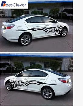 

Adeeing 3D Flame Totem Decals Car Stickers Full Body Car Styling Vinyl Decal Sticker forCars Decoration Car body white red 30