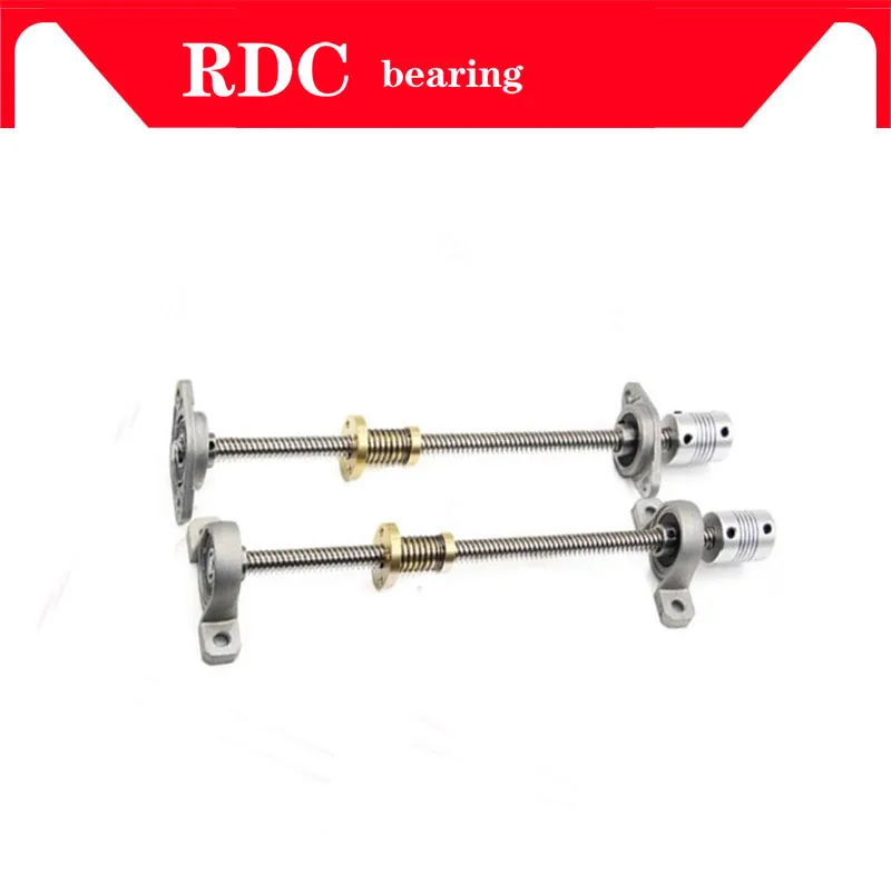 T8 الرصاص المسمار شبه منحرف 500 مللي متر 8 مللي متر + مكافحة رد فعل عنيف الجوز + KP08 أو KFL08 تحمل قوس + مرنة اقتران ل 3D طابعة و CNC