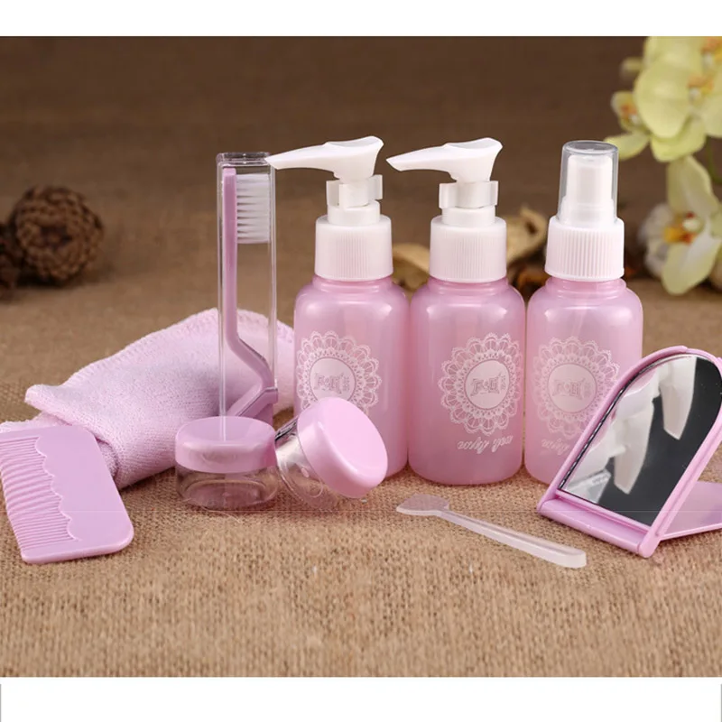 

10Pcs/set Makeup Spray Bottles Kits Perfume Shampoo Cream Lotion Container Travel Set with Pouch HS11