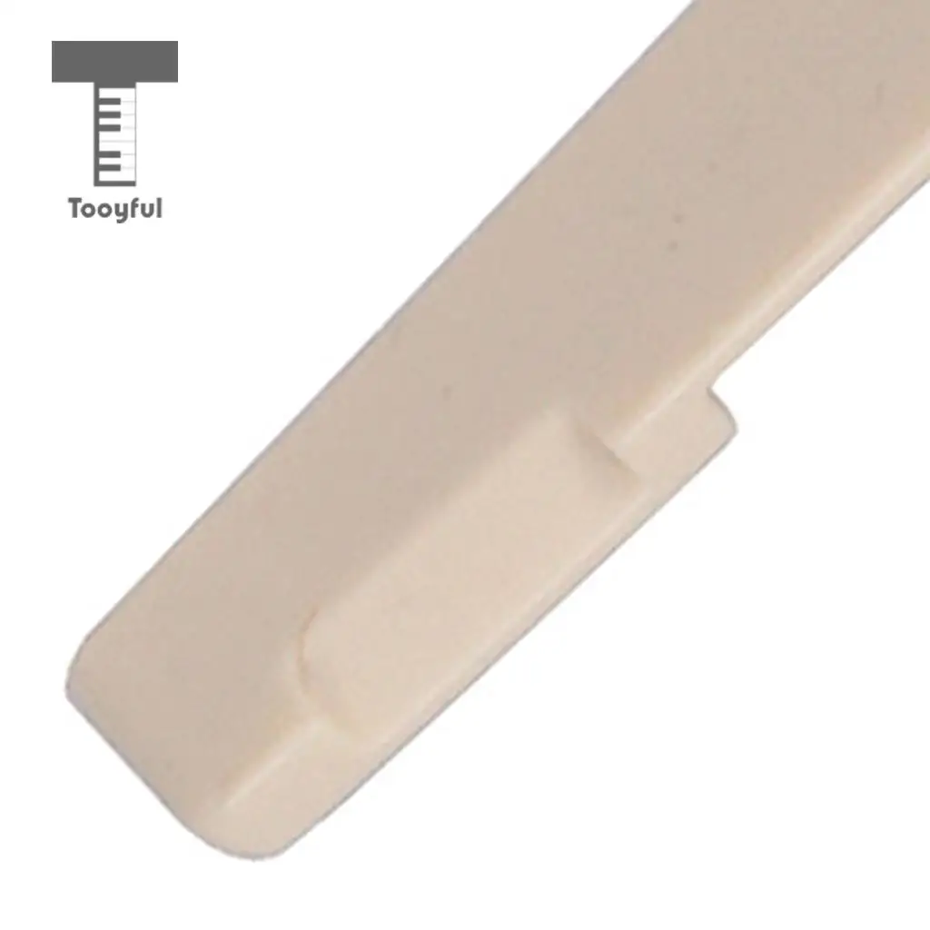 Tooyful Durable 2 Pieces Black Plastic Slotted Acoustic Guitar Bridge Saddles DIY Musical Instrument Accessory