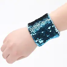 Комплект из 2 предметов, новая мода новейшая модель под заказ Русалка браслет с блестками и пайетками абсолютно и качественный DIY браслет