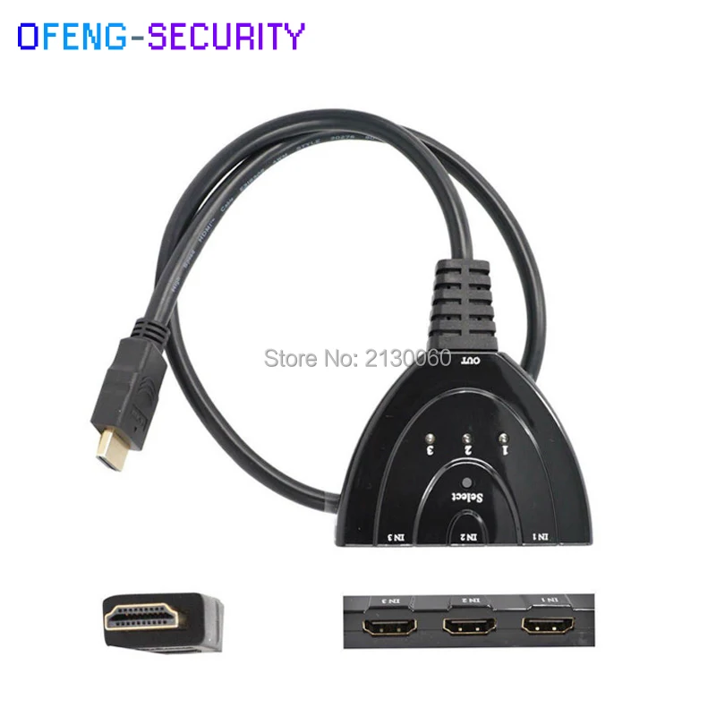 Мини 3 порта Переходник HDMI разветвитель Кабель 1.4b 4K * 2K 1080P Коммутатор
