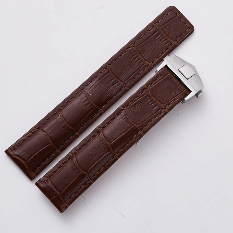 19 мм 20 мм 22 мм Натуральная кожа бамбуковое зерно часы ремешок часы браслет ремень для TAG Heuer черный синий коричневый ремешок для часов