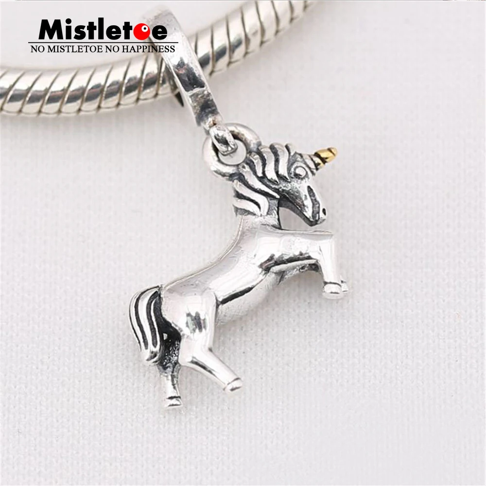Authentic 925 Sterling Silver Unicorn Dangle Charms Fit European