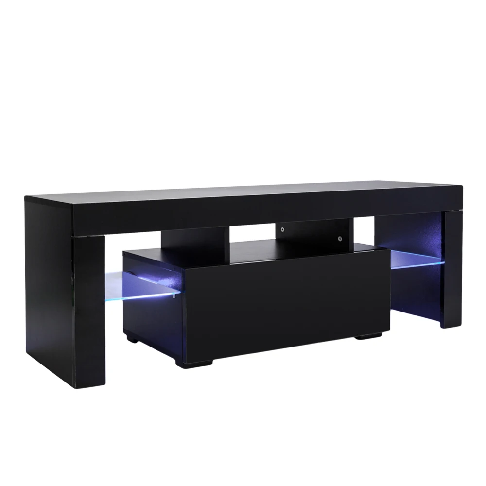 Tv Stand Unit Cabinet Console With Led Light Shelves 1 Drawers For