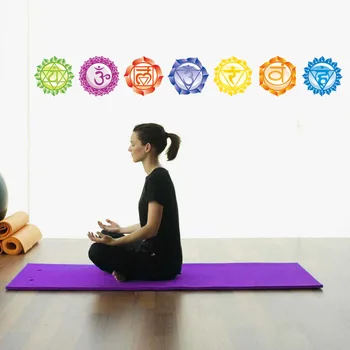 

Chakras Vinyl Stickers (set of 7 pieces)- Health Aum Meditation Yoga Om Meditation Symbol Art Wall Decals home decoration