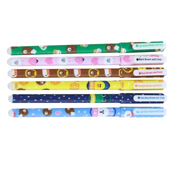 

Wholesales 6 pcs/set 10 Sets Colored Bear and rabbit series Pattern 0.38mm Gel Pen Office School Stationery supplies
